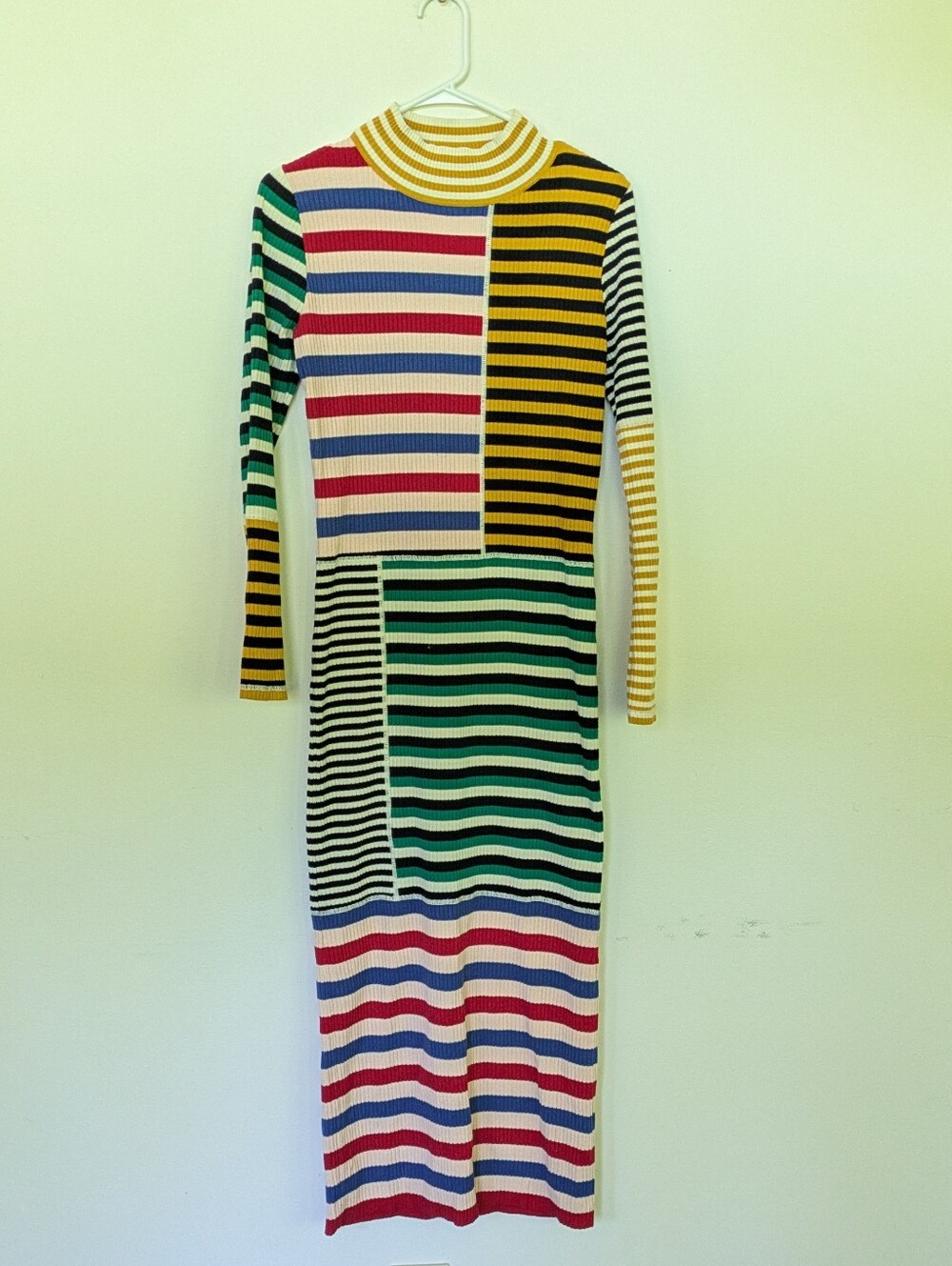 L. F. Markey Cecil Midi Dress Stripes Ribbed Small - Picture 2 of 7
